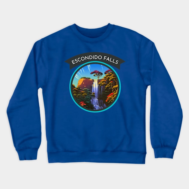 Vintage Escondido Falls at the Malibu Southern California Crewneck Sweatshirt by Mochabonk